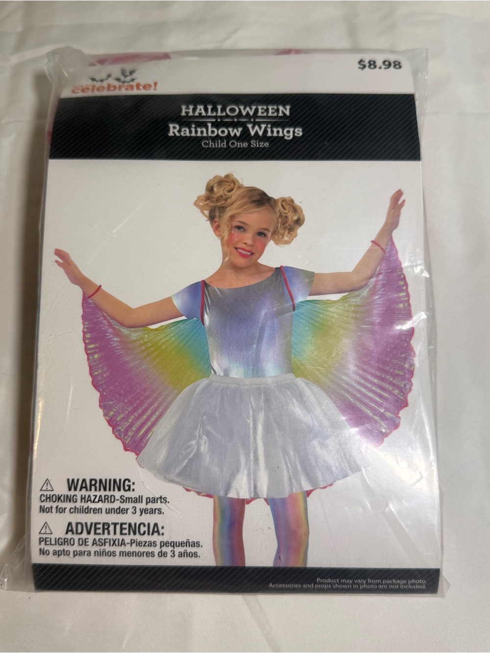 Celebrate! Rainbow Wings Kids Halloween Costume - Multicolor